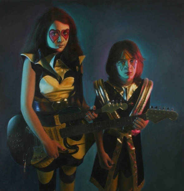 Kursed Kids Album Cover (Z and M). Oil on Canvas by Ron English
