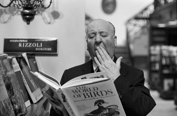 Alfred Hitchcock at the Rizzoli Bookstore on New York's Fifth Avenue, NY 1965